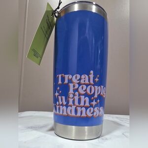 Blue Stainless Steel Tumbler with Inspirational Message